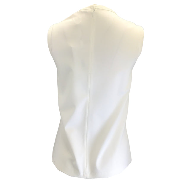 Christian Dior White Bead Embellished and Embroidered Sleeveless Cotton and Silk Top