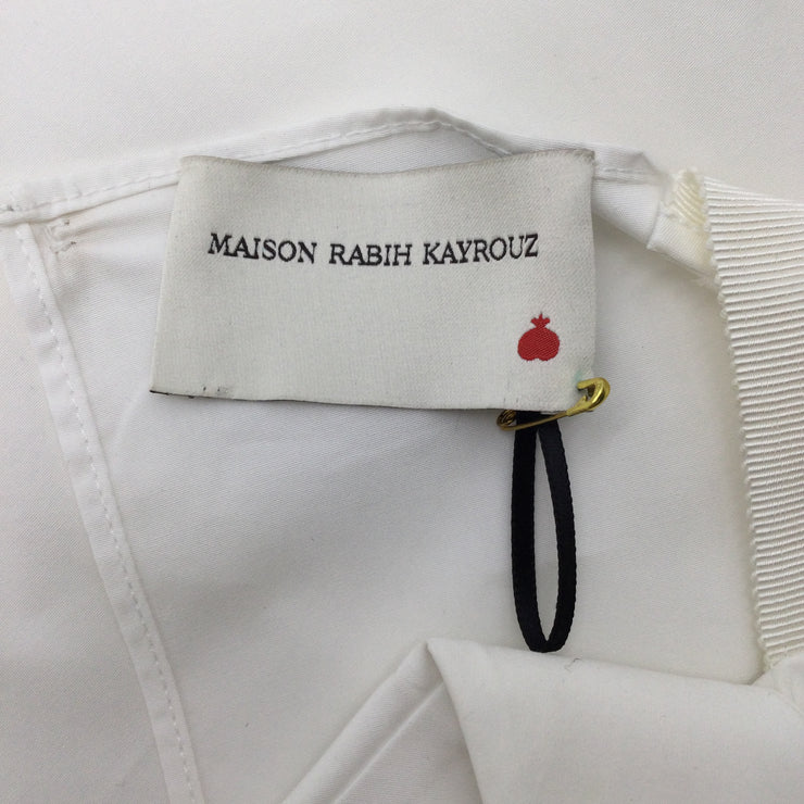 Maison Rabih Kayrouz White Illusion Collar Blouse