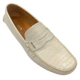 Load image into Gallery viewer, Prada Men's Ivory Crocodile Leather Driving Loafers
