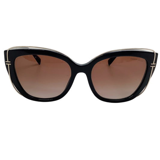Tiffany & Co. Black with Gold Detail Cat Eye Sunglasses
