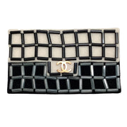 Chanel 2002 Black / Ivory Felt and Beaded Flap Bag Brooch