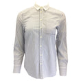 Load image into Gallery viewer, Brunello Cucinelli Grey / White Monili Beaded Detail Striped Button-down Cotton Shirt

