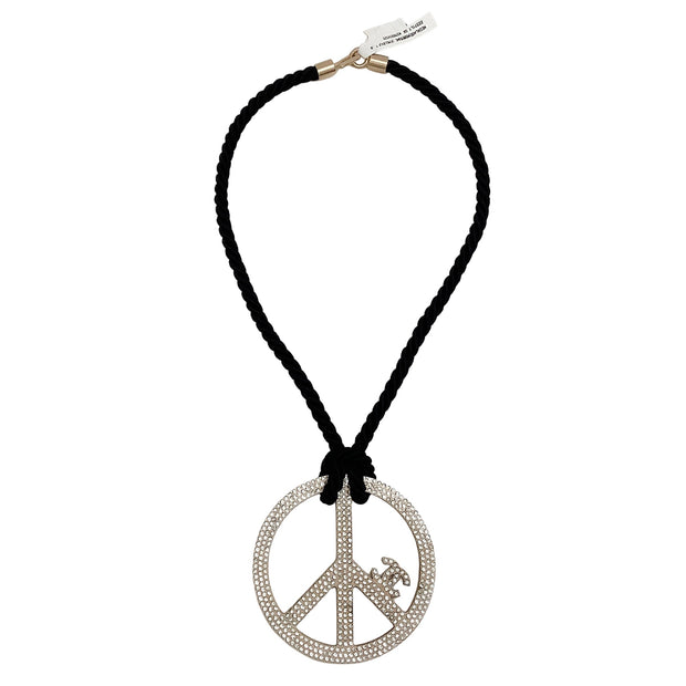 Chanel 2008 Strass Peace Sign Necklace