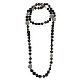 Load image into Gallery viewer, Chanel Black Wooden Bead and Strass Long Necklace
