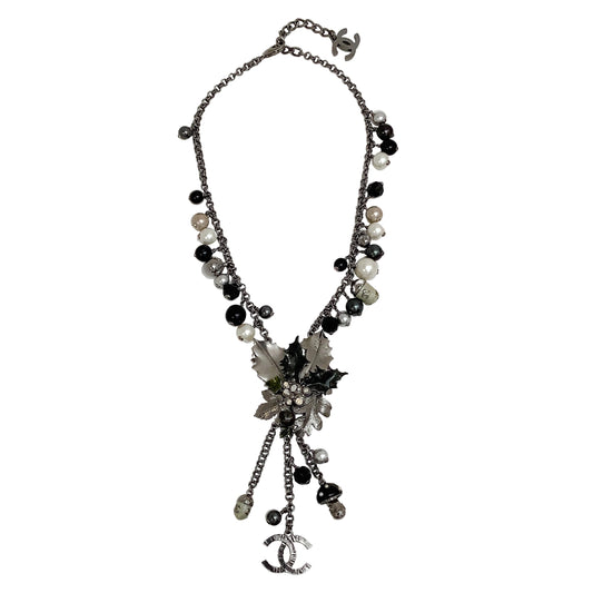 Chanel Pearl and Foliage Charm Necklace