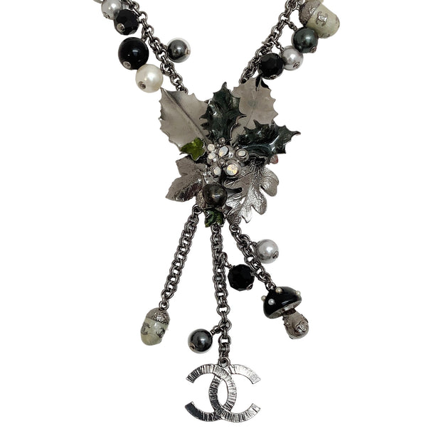 Chanel Pearl and Foliage Charm Necklace