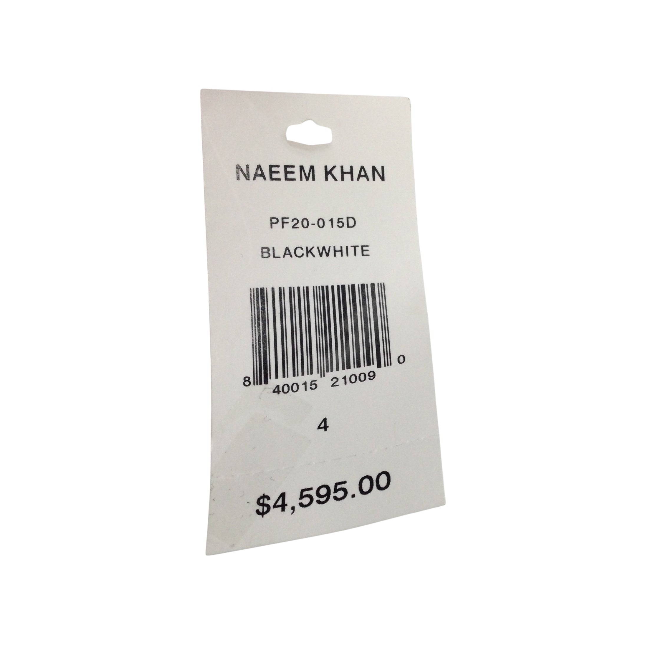 Naeem Khan Black / White / Silver Sequined Sleeveless V-neck Tulle Night Out Dress