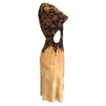 Load image into Gallery viewer, Rokh Black / Gold Multi Paisley Printed Short Sleeved Gathered Silk Midi Dress
