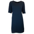Load image into Gallery viewer, Akris Navy Blue Short Sleeved Wool Crepe Dress
