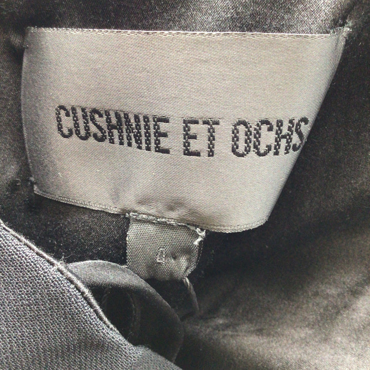 Cushnie et Ochs Black Strapless Sculpted Bust High Slit Dress
