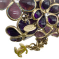 Load image into Gallery viewer, Chanel Purple Glass Flowers with Rhinestones Bracelet
