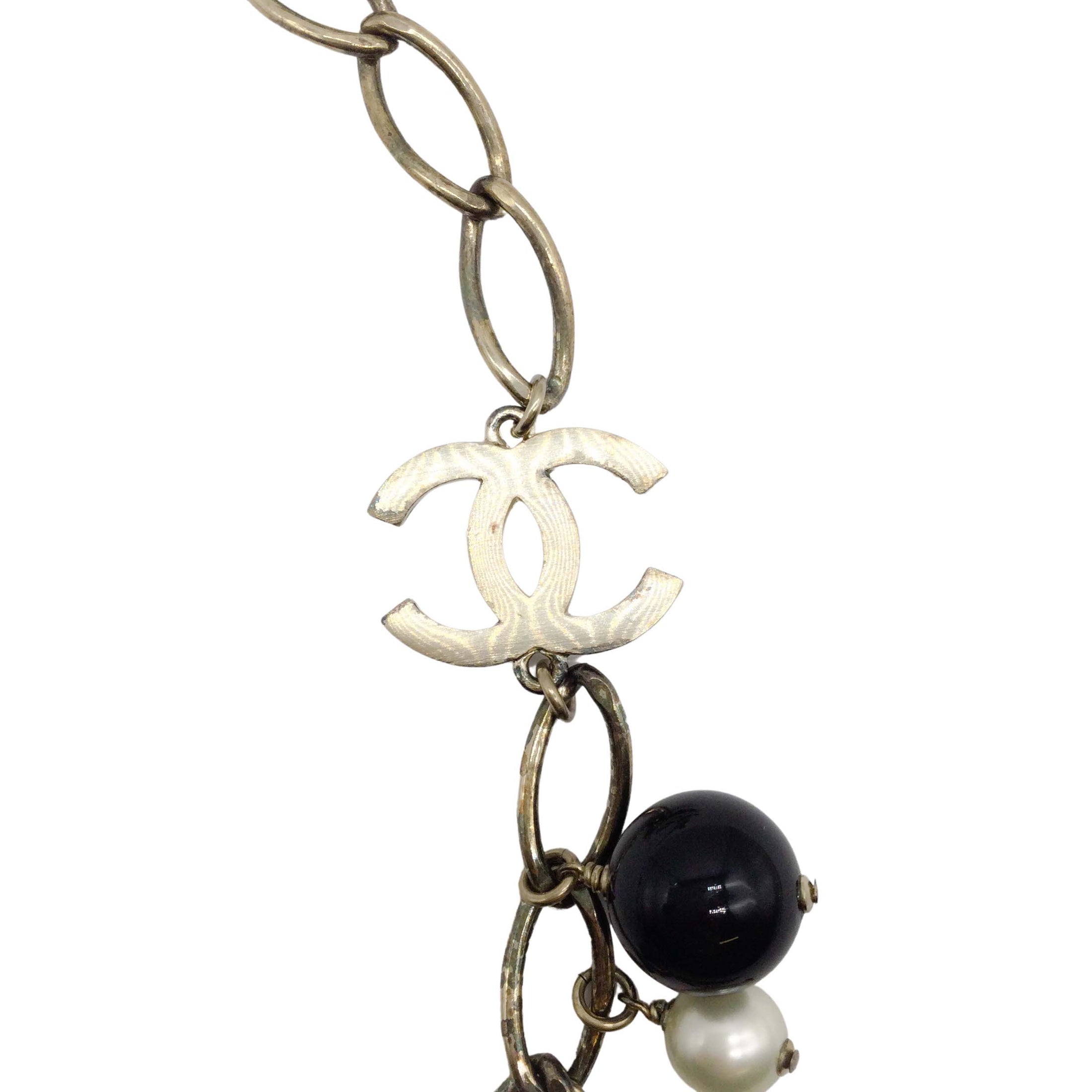 Chanel Silver 2006 Cruise Collection Enameled Charm Necklace