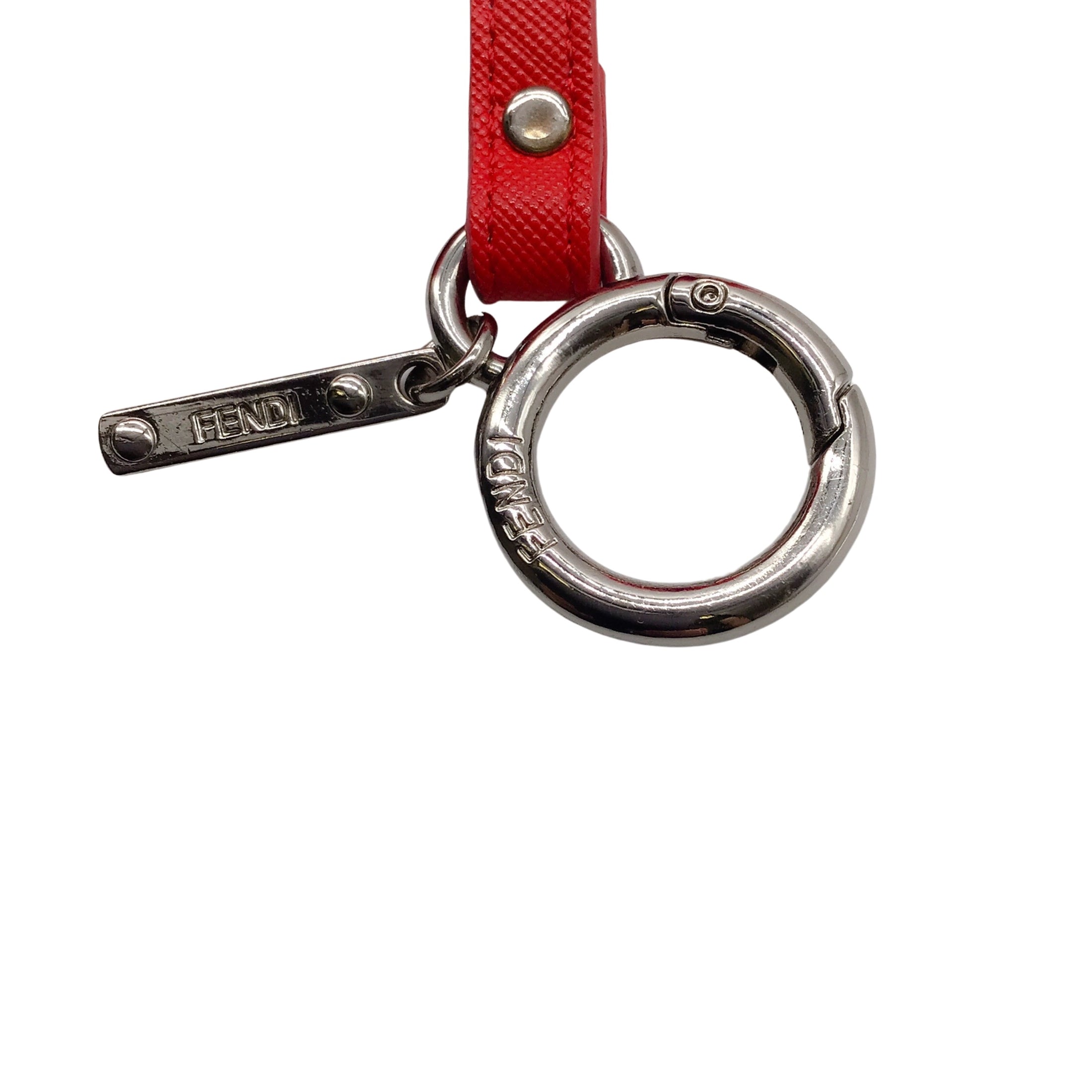 Fendi Red Fox Fur Monster Keychain Accessory