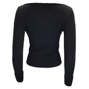 Andrew Gn Black Beaded and Embellished Cashmere Knit Sweater