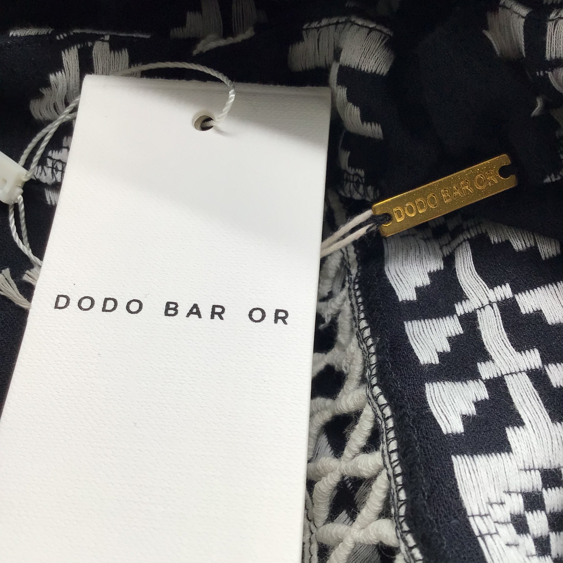 Dodo Bar Or Black / White Yolanda Tassel Detail Embroidered Midi Dress
