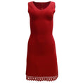 Load image into Gallery viewer, ALAÏA Red Cut-out Detail Sleeveless V-neck Fitted Knit Cocktail Dress
