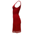 Load image into Gallery viewer, ALAÏA Red Cut-out Detail Sleeveless V-neck Fitted Knit Cocktail Dress
