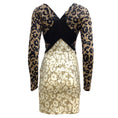 Load image into Gallery viewer, Roberto Cavalli Black / Ivory Leopard Printed Long Sleeved V-neck Night Out Dress
