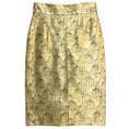 Load image into Gallery viewer, Chanel Gold Metallic Buffalo Skin Leather Skirt
