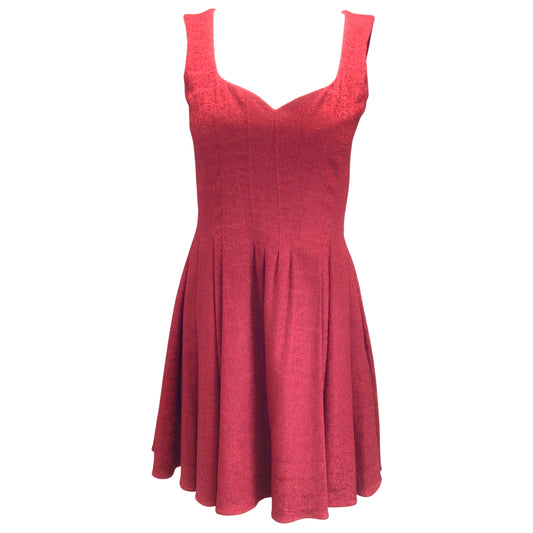 Zac Posen Raspberry Sweetheart Neckline Sleeveless A-Line Dress