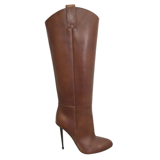 Tom Ford Brown Leather Nail Heel Boots