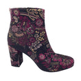 Load image into Gallery viewer, Saint Laurent Black / Fuchsia / Gold Metallic Floral Brocade Jacquard Ankle Boots
