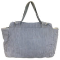 Load image into Gallery viewer, Chanel Striped Chambray Blue & Beige Canvas Tote
