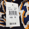 Load image into Gallery viewer, Peter Pilotto Navy Blue / Orange Printed Silk Blouse
