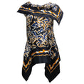 Load image into Gallery viewer, Peter Pilotto Navy Blue / Orange Printed Silk Blouse
