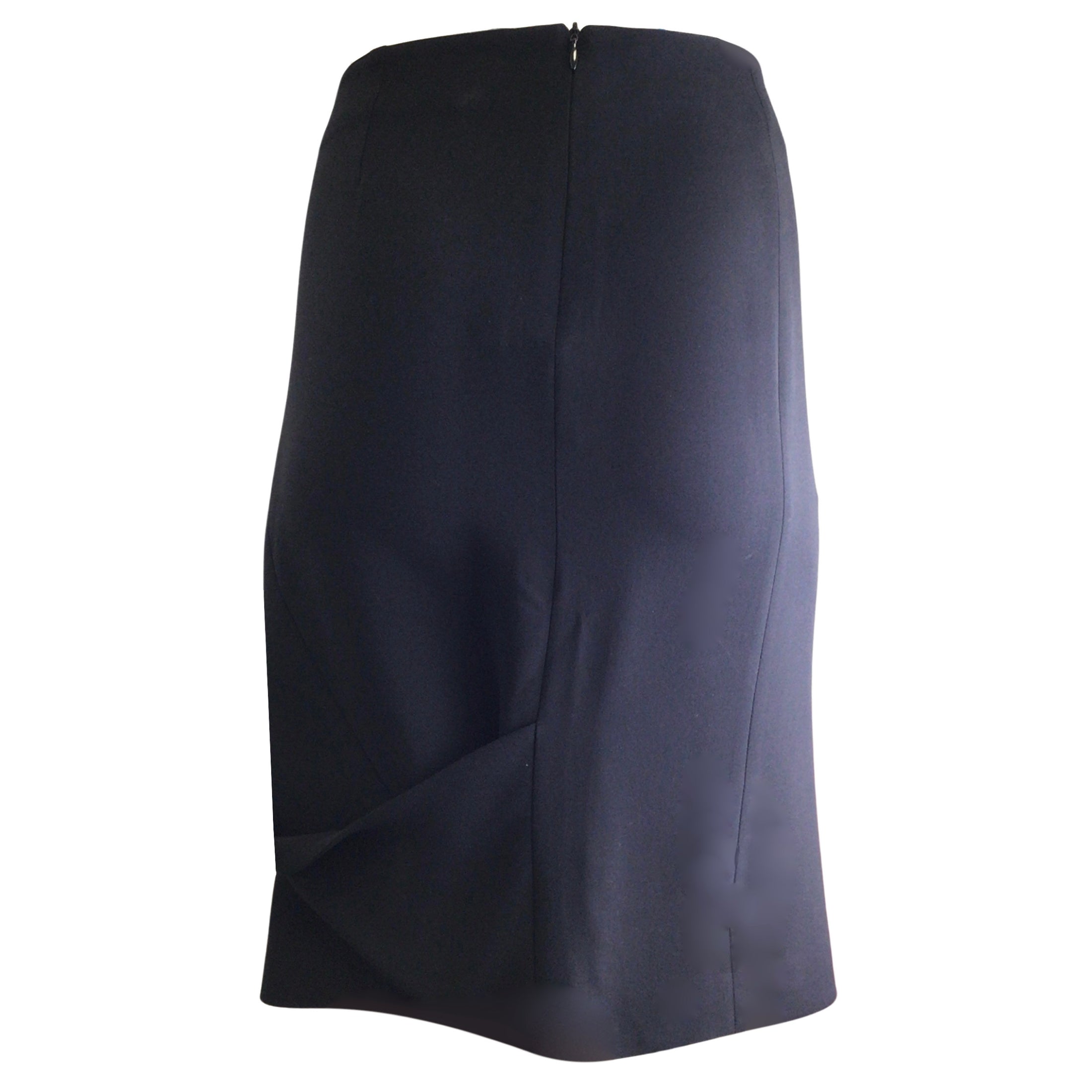 Giorgio Armani Black Draped Silk Crepe Skirt