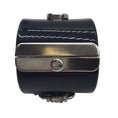 Load image into Gallery viewer, Chanel Black / Silver CC Rhinestone Studded Wide Cuff Bracelet
