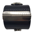 Load image into Gallery viewer, Chanel Black / Silver CC Rhinestone Studded Wide Cuff Bracelet
