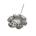 Load image into Gallery viewer, Chanel Silver Rhinestone Studded CC Logo Camellia Flower Brooch Pin
