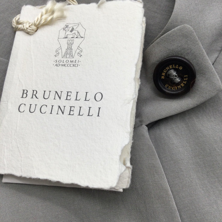 Brunello Cucinelli Grey Silk Jacket / Blazer