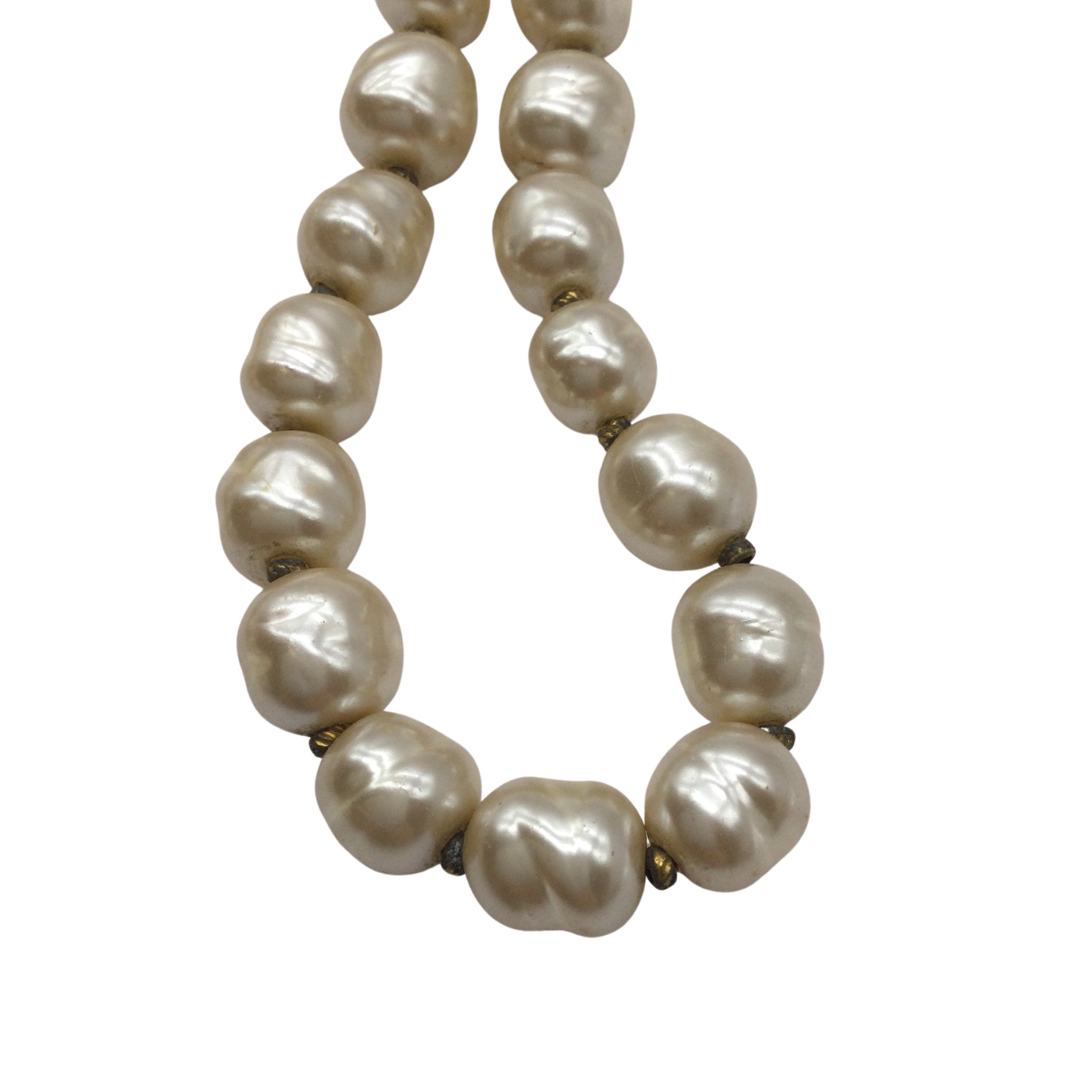 Chanel Cream Vintage 1981 Classic Extra Long Chunky Pearl Necklace