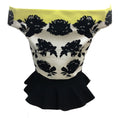 Load image into Gallery viewer, Alexander McQueen Black / White / Yellow 2017 Floral Printed Off Shoulder Peplum Blouse
