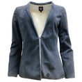 Load image into Gallery viewer, Susan Bender Blue Suede Leather Blazer / Jacket
