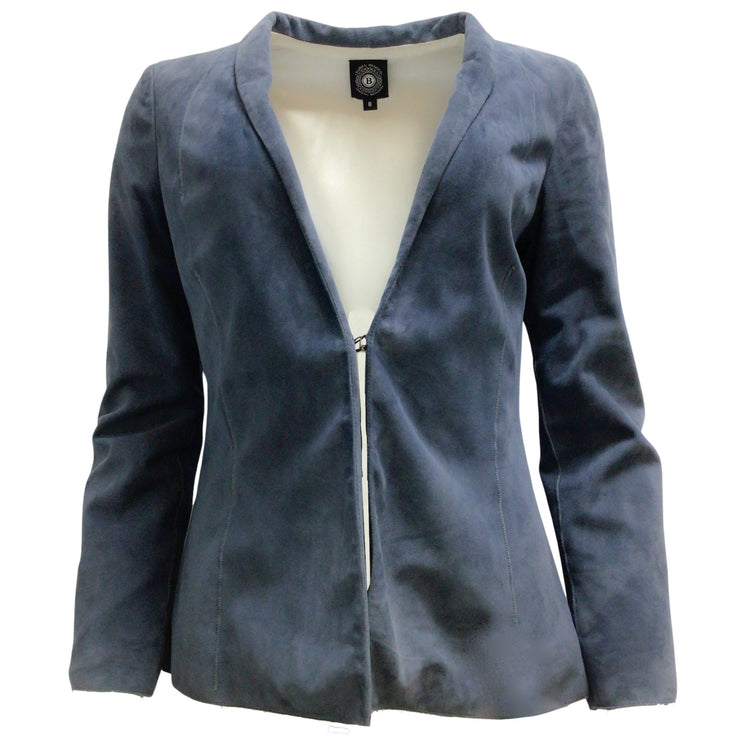 Susan Bender Blue Suede Leather Blazer / Jacket