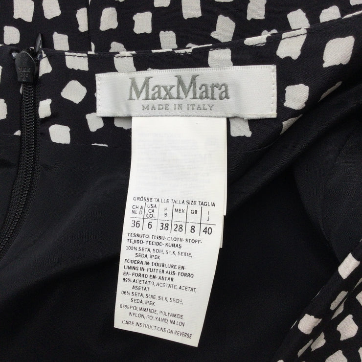 Max Mara Black & White Silk Cocktail Dress