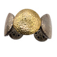 Load image into Gallery viewer, John Hardy 925 Sterling Silver and 18K Gold Palu Hammered Disc Wide Cuff Bracelet
