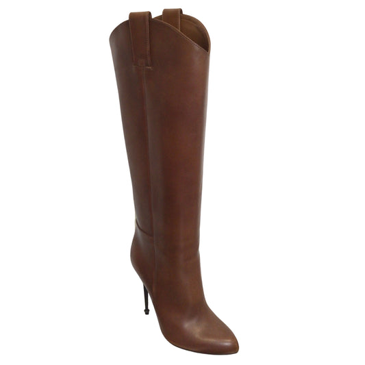 Tom Ford Brown Leather Nail Heel Boots