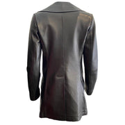 ALAÏA Black Leather Double Breasted Jacket