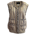 Load image into Gallery viewer, Chanel Beige / Navy Tweed Sequined Vest
