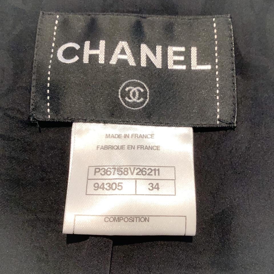Chanel Black Mandarin Collar with Camellia Buttons Jacket