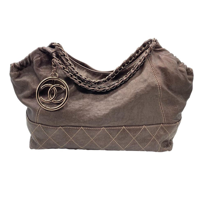 Chanel Coco Cabas Baby Brown Leather Hobo Bag – Roundabout Resale