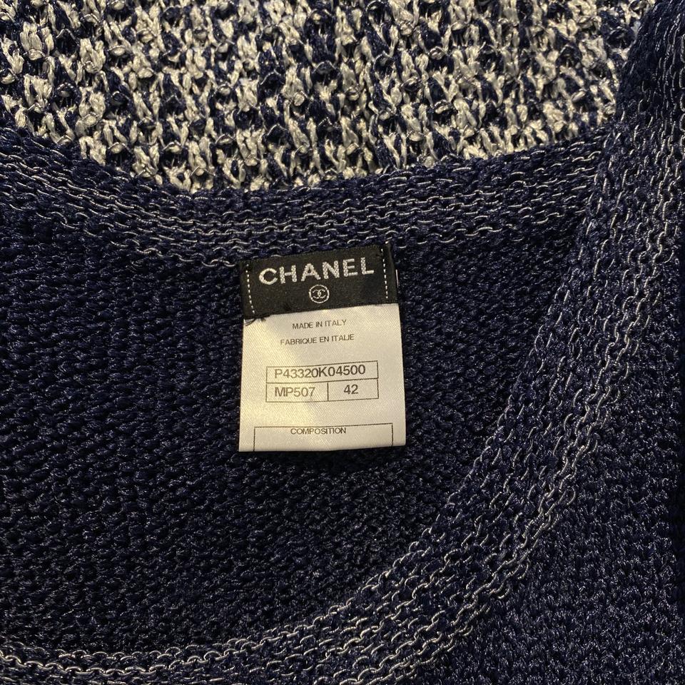 Chanel Navy / White Knit Short Casual Dress