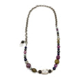 Load image into Gallery viewer, Chanel Purple/Olive Silver Tone Necklace
