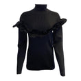 Load image into Gallery viewer, Dior Exaggerated Ruffle Black Sweater
