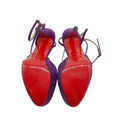 Load image into Gallery viewer, Christian Louboutin Purple Woven Front Ankle Strap Platforms
