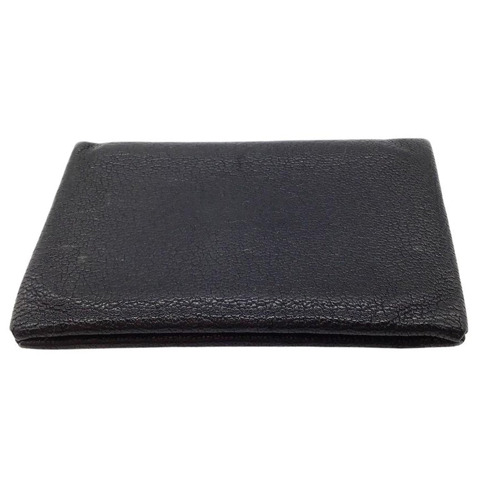 Hermès Black Calvi Card Holder Wallet